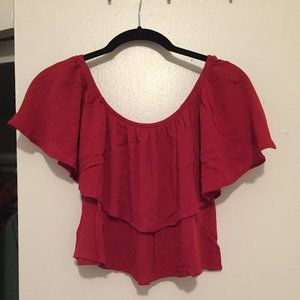 Red Off The Shoulder Top